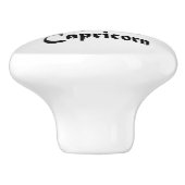 Capricorn Zodiac Zeichen und Symbol Silber Keramikknauf (Seitenansicht)