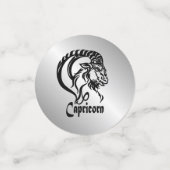 Capricorn Zodiac Zeichen und Symbol Silber Konfetti (Klein Vorderseite)