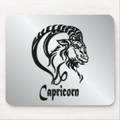 Capricorn Zodiac Zeichen und Symbol Silber Mousepad (Vorne)