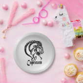 Capricorn Zodiac Zeichen und Symbol Silber Pappteller (Party)