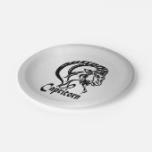 Capricorn Zodiac Zeichen und Symbol Silber Pappteller (Schrägansicht)