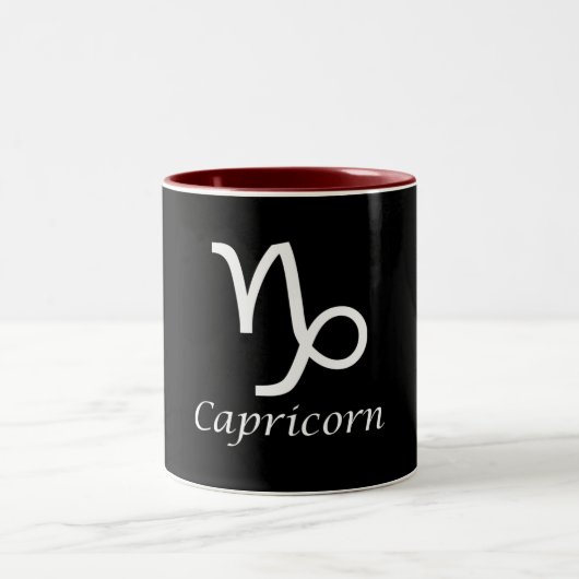 "Capricorn" Zodiac-Zeichen Zweifarbige Tasse (Mittel)