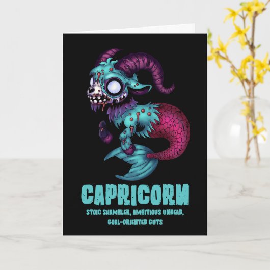 Capricorn Zombie Karte (Gelbe Blume)
