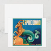 Capricornio Vintag Crate Label Postkarte (Vorne/Hinten)
