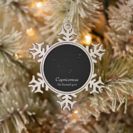 Capricornus Constellation Schneeflocken Zinn-Ornament