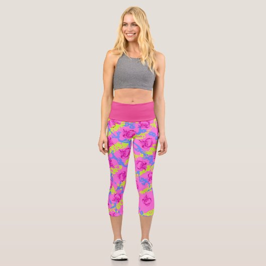 Capris Abstrakte, rosafarbene Quadrate (Vorderseite)