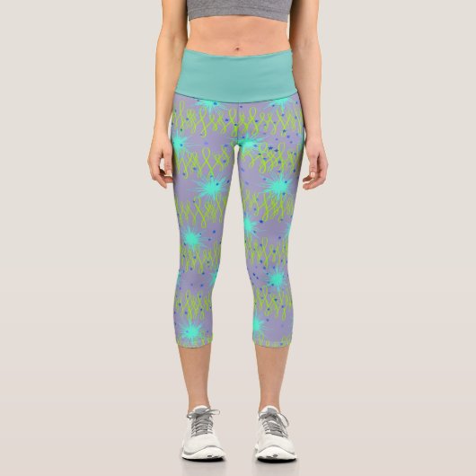 Capris Aquamarin und Lila (Vorderseite)