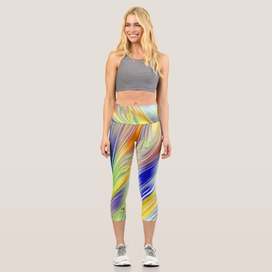 Capris, ein buntes, abstraktes Design Capri Leggings (Vorderseite)