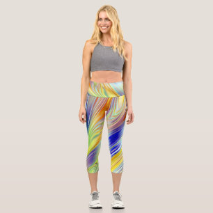 Capris, ein mehrfarbiger trendiger abstrakter Entw Capri Leggings