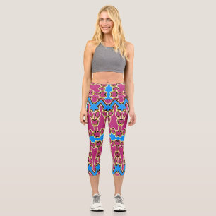 Capris, ein mehrfarbiges, trendiges Stoffmusterdes Capri Leggings