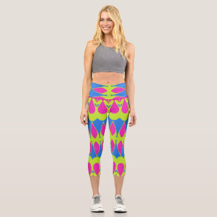 Capris, ein mehrfarbiges, trendiges Stoffmusterdes Capri Leggings