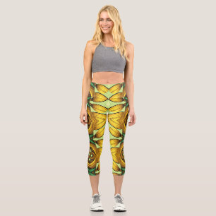 Capris, ein mehrfarbiges, trendiges Stoffmusterdes Capri Leggings