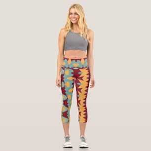 Capris, ein trendiger, vielfarbiger Stoffmuster Capri Leggings