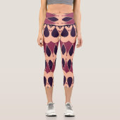 Capris, ein trendiger, vielfarbiger Stoffmuster Capri Leggings (Vorderseite)