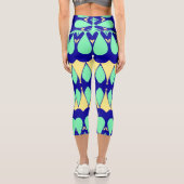 Capris, ein trendiger, vielfarbiger Stoffmuster Capri Leggings (Rückseite)