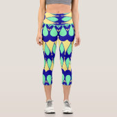Capris, ein trendiger, vielfarbiger Stoffmuster Capri Leggings (Vorderseite)