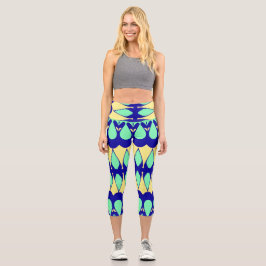 Capris, ein trendiger, vielfarbiger Stoffmuster Capri Leggings