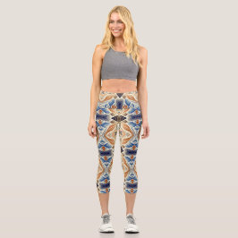 Capris, ein trendiger, vielfarbiger Stoffmuster Capri Leggings