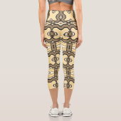 Capris, ein trendiger, vielfarbiger Stoffmuster Capri Leggings (Rückseite)