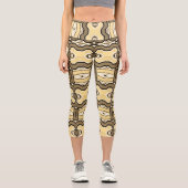Capris, ein trendiger, vielfarbiger Stoffmuster Capri Leggings (Vorderseite)