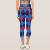 Capris, ein trendiger, vielfarbiger Stoffmuster Capri Leggings (Rückseite)