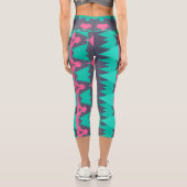 Capris, ein trendiger, vielfarbiger Stoffmuster Capri Leggings (Rückseite)