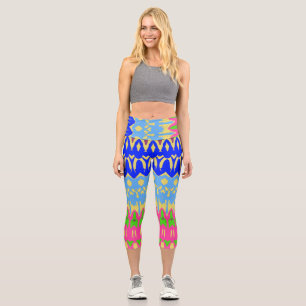 Capris, ein trendiger, vielfarbiger Stoffmuster Capri Leggings
