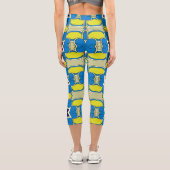 Capris, ein trendiger, vielfarbiger Stoffmuster Capri Leggings (Rückseite)