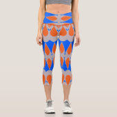 Capris, ein trendiger, vielfarbiger Stoffmuster Capri Leggings (Vorderseite)