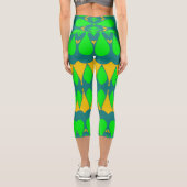 Capris, ein trendiger, vielfarbiger Stoffmuster Capri Leggings (Rückseite)