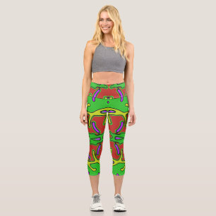 Capris, ein trendiger, vielfarbiger Stoffmuster Capri Leggings