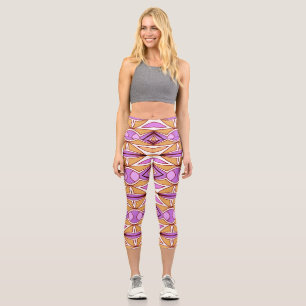 Capris, ein trendiger, vielfarbiger Stoffmuster Capri Leggings