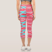 Capris, ein trendiger, vielfarbiger Stoffmuster Capri Leggings (Rückseite)