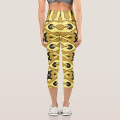 Capris, ein trendiger, vielfarbiger Stoffmuster Capri Leggings (Rückseite)
