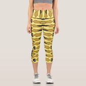 Capris, ein trendiger, vielfarbiger Stoffmuster Capri Leggings (Vorderseite)