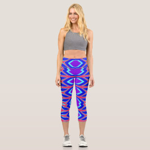 Capris, ein trendiger, vielfarbiger Stoffmuster Capri Leggings