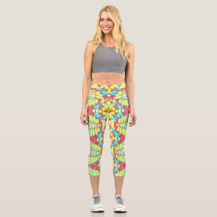 Capris, ein trendiger, vielfarbiger Stoffmuster Capri Leggings