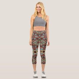 Capris, ein trendiger, vielfarbiger Stoffmuster Capri Leggings