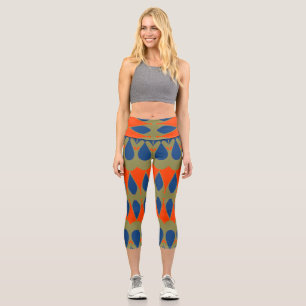 Capris, ein trendiger, vielfarbiger Stoffmuster Capri Leggings