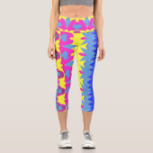 Capris, ein trendiger, vielfarbiger Stoffmuster Capri Leggings (Vorderseite)