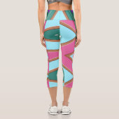 Capris, ein trendiger, vielfarbiger Stoffmuster Capri Leggings (Rückseite)