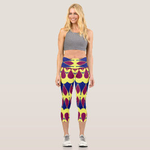 Capris, ein trendiger, vielfarbiger Stoffmuster Capri Leggings