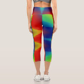 Capris, ein trendiger, vielfarbiger Stoffmuster Capri Leggings (Rückseite)