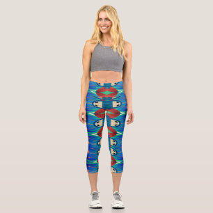 Capris, ein trendiger, vielfarbiger Stoffmuster Capri Leggings
