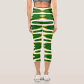 Capris, ein trendiger, vielfarbiger Stoffmuster Capri Leggings (Rückseite)