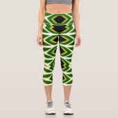 Capris, ein trendiger, vielfarbiger Stoffmuster Capri Leggings (Vorderseite)