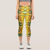 Capris, ein trendiger, vielfarbiger Stoffmuster Capri Leggings (Vorderseite)