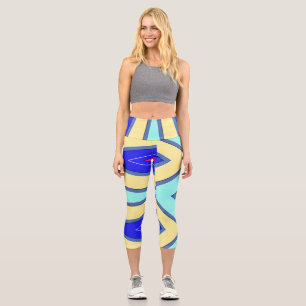 Capris, ein trendiger, vielfarbiger Stoffmuster Capri Leggings