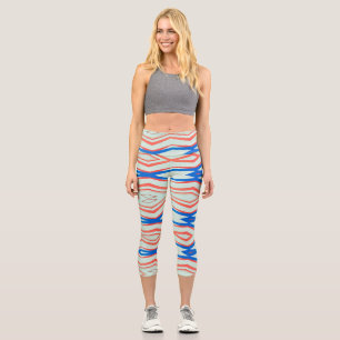 Capris, ein trendiger, vielfarbiger Stoffmuster Capri Leggings