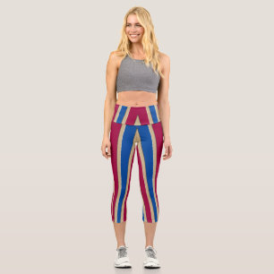 Capris, ein trendiger, vielfarbiger Stoffmuster Capri Leggings